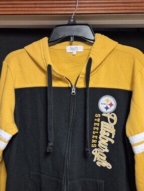 Pittsburgh Steelers Women's Black & Gold Zip Hoodie